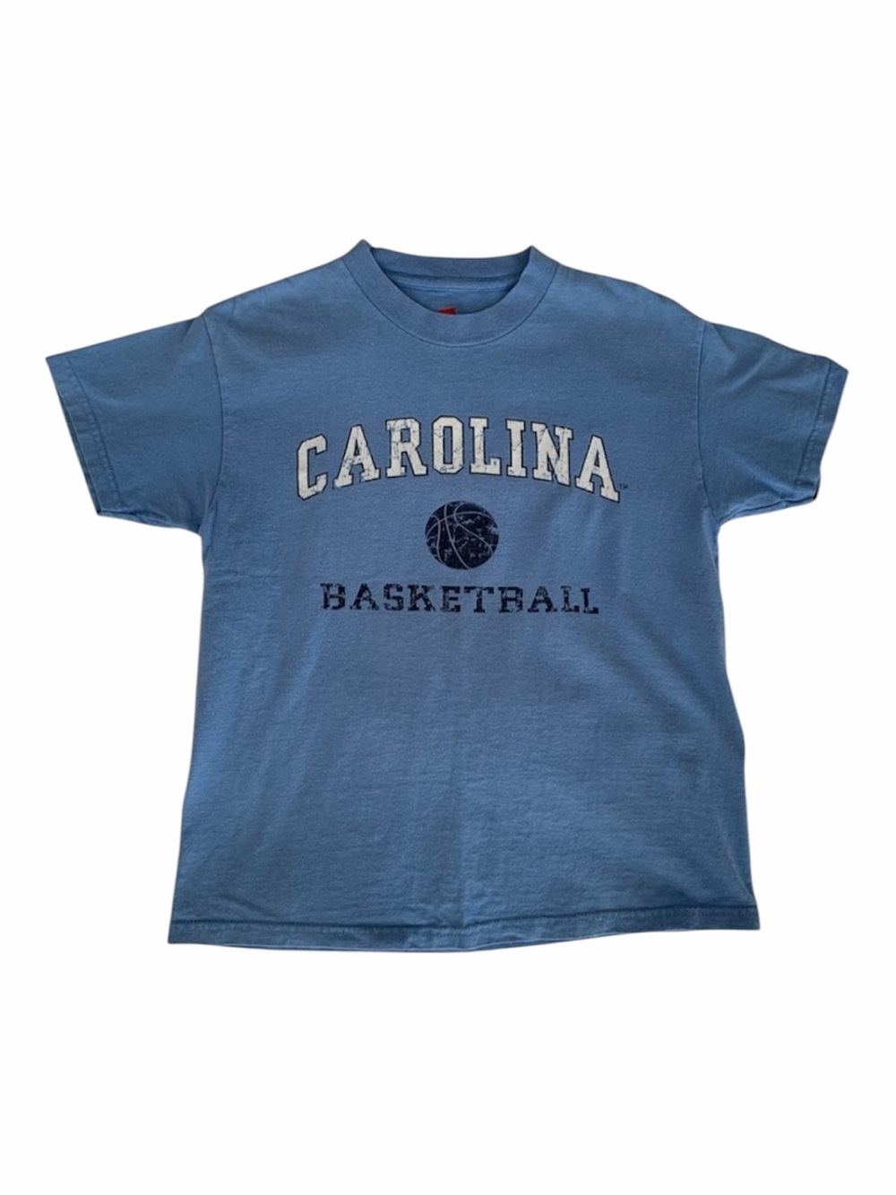 UNC Tar Heels Basketball T-Shirt Youth M 10-12 Carolina Blue White Hanes